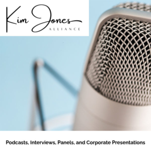 Kim Jones Alliance media banner with microphone