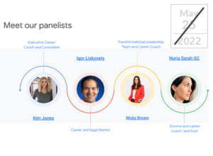 Google discussion panelists with event date overlaid